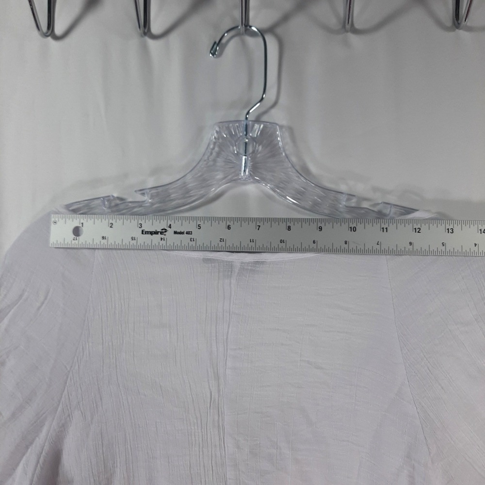 Unique Spectrum White Lace Trim Gauze Peasant Top 1X Boho Tassel Bell Sleeve - Picture 4 of 11